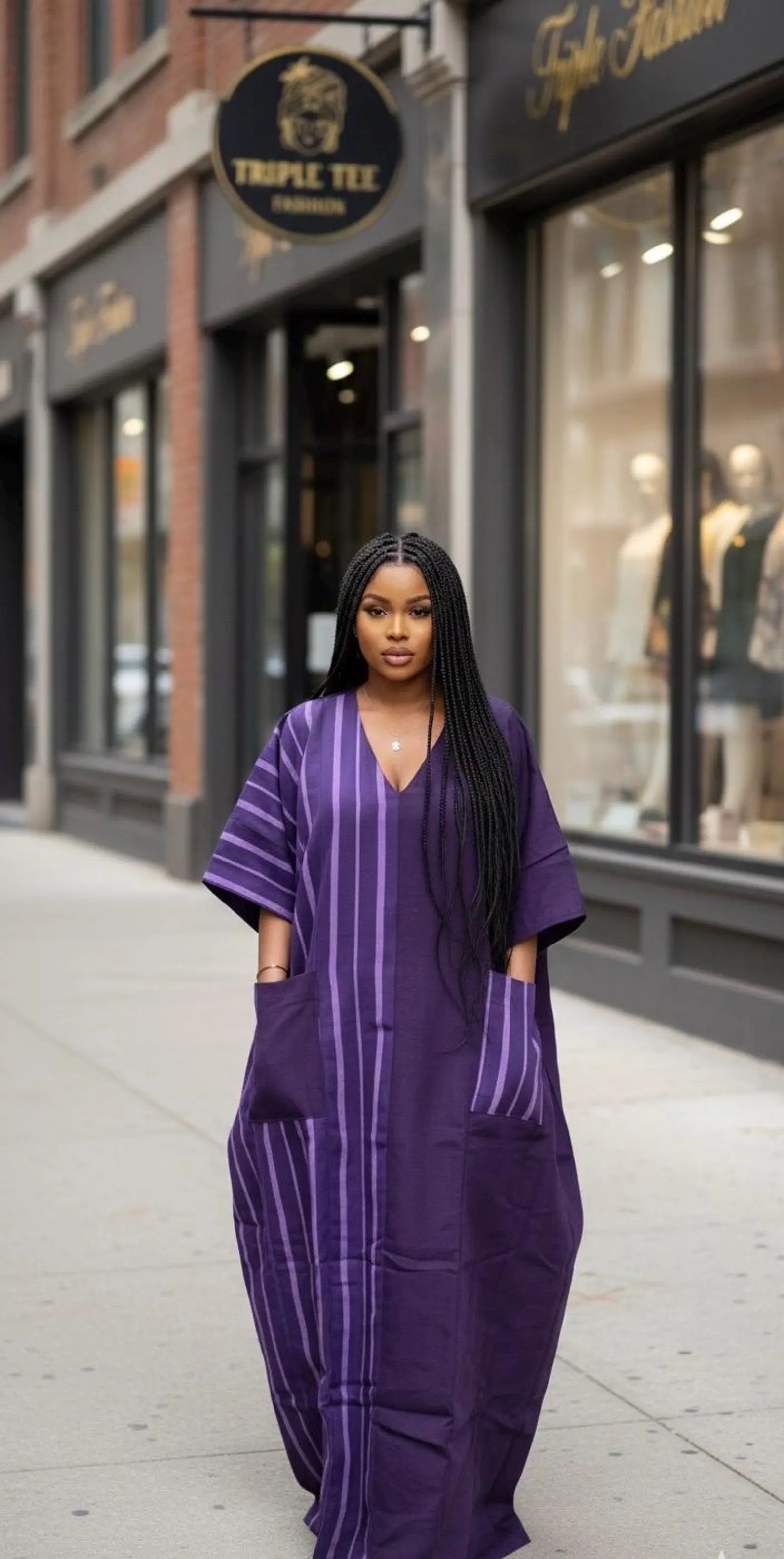 Handmade Aso Oke Boubou Kaftan | Nigerian Dress, Up to Size 24
